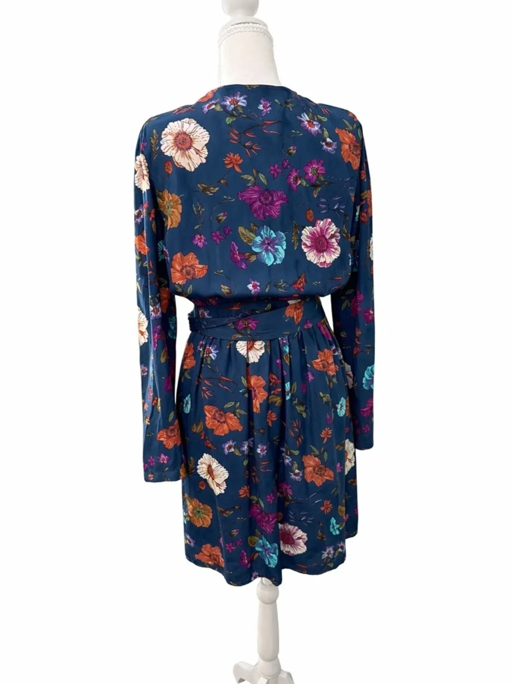 Essentiel Antwerp Floral Wrap Dress Belted Blue Multicolor Size 38